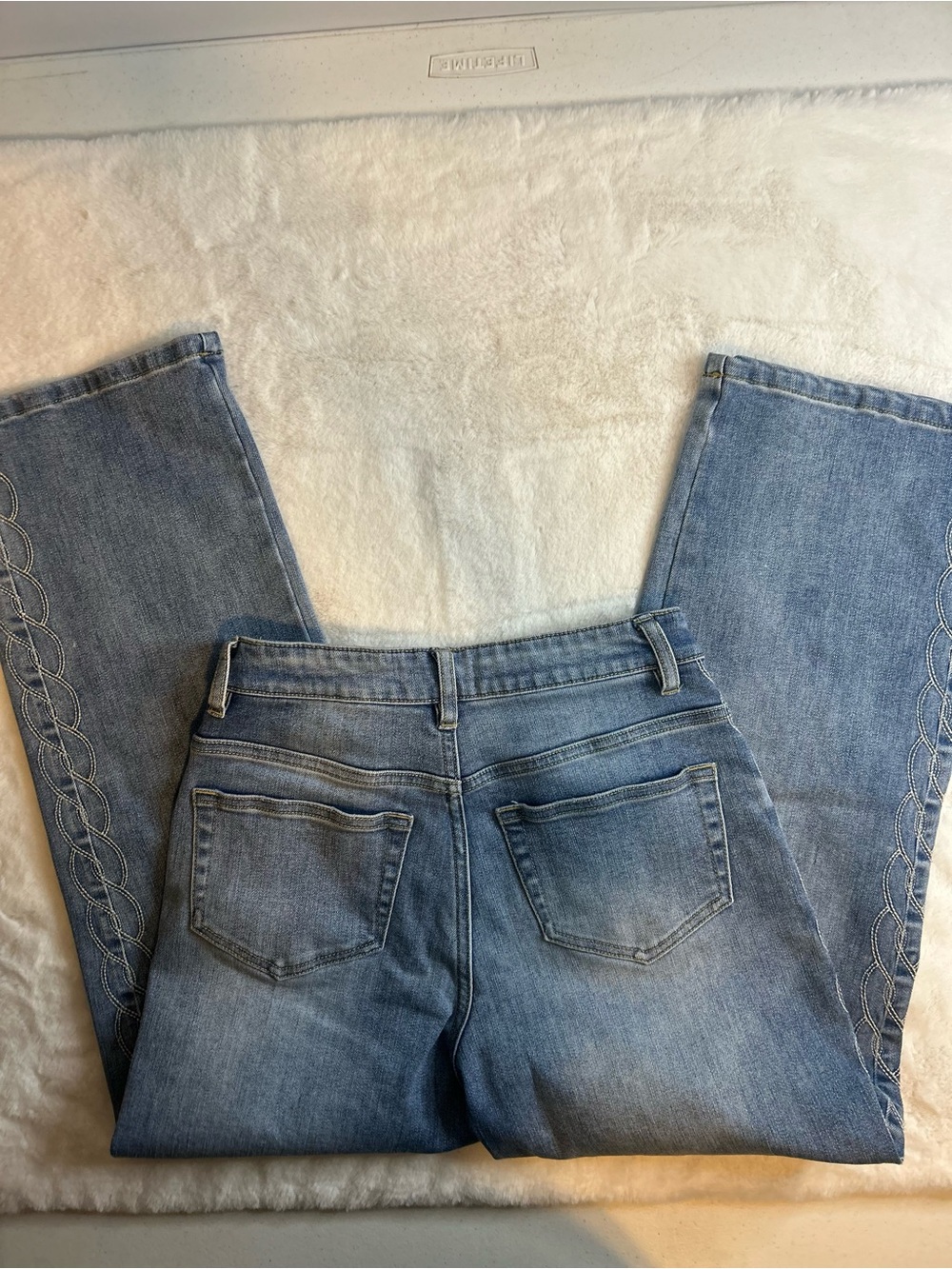 OAT New York Jeans 0 25 Blue Denim Braided Embroidered Side Detail - Picture 10 of 10